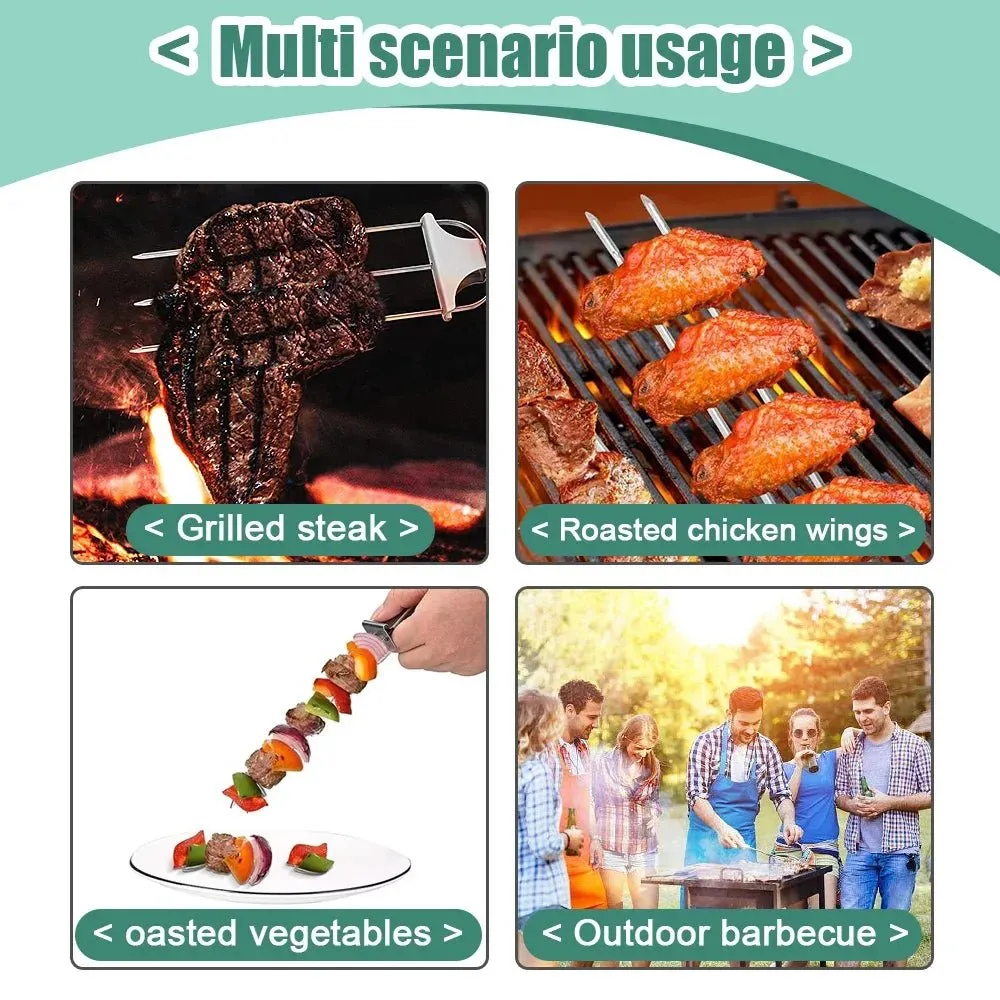 3 Way Stainless Steel BBQ Grill Skewers