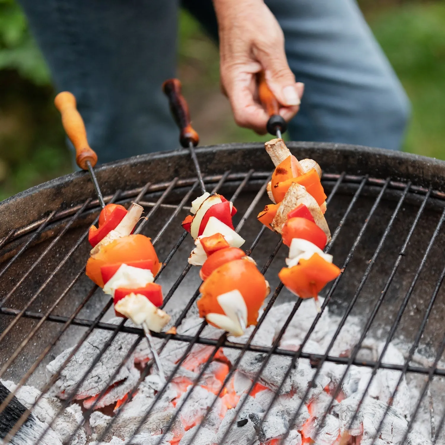 7117 Barbecue Skewers for BBQ Tandoor & Brush For Kitchen Use