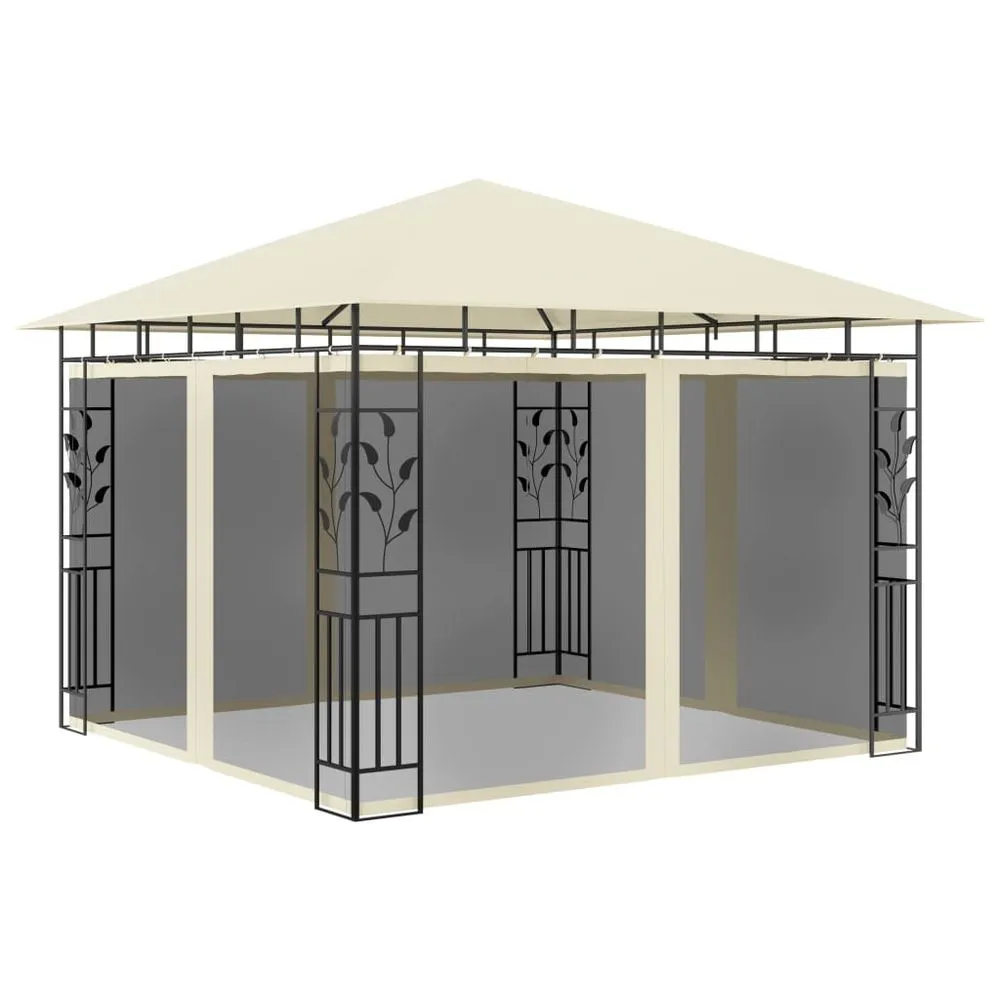 Gazebo with Mosquito Net 3x3x2.73 m Cream 180 g/m�