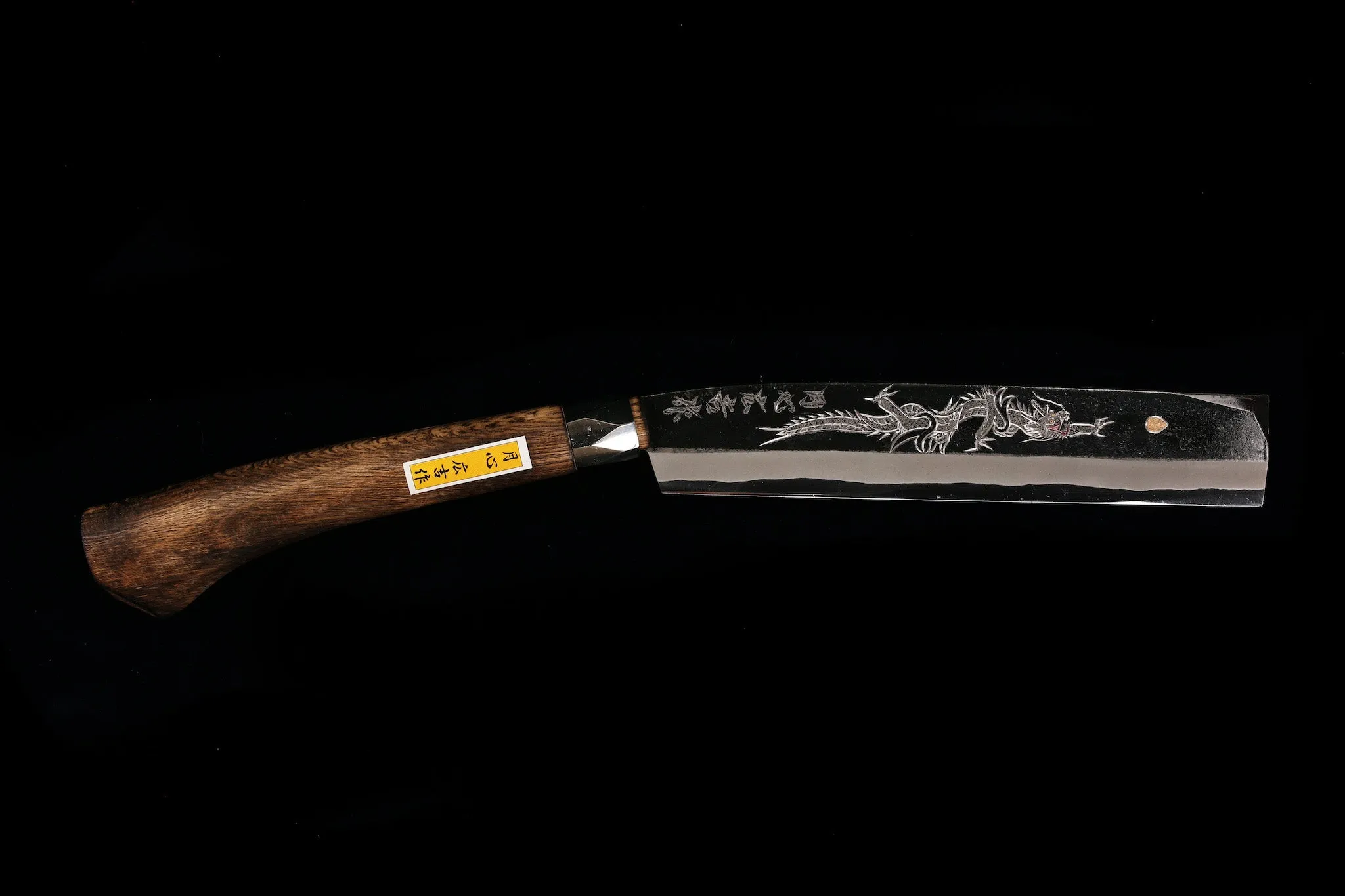 Gesshin Outdoor 240mm Blue #2 Kurouchi Koshi-Nata with Dragon Engraving