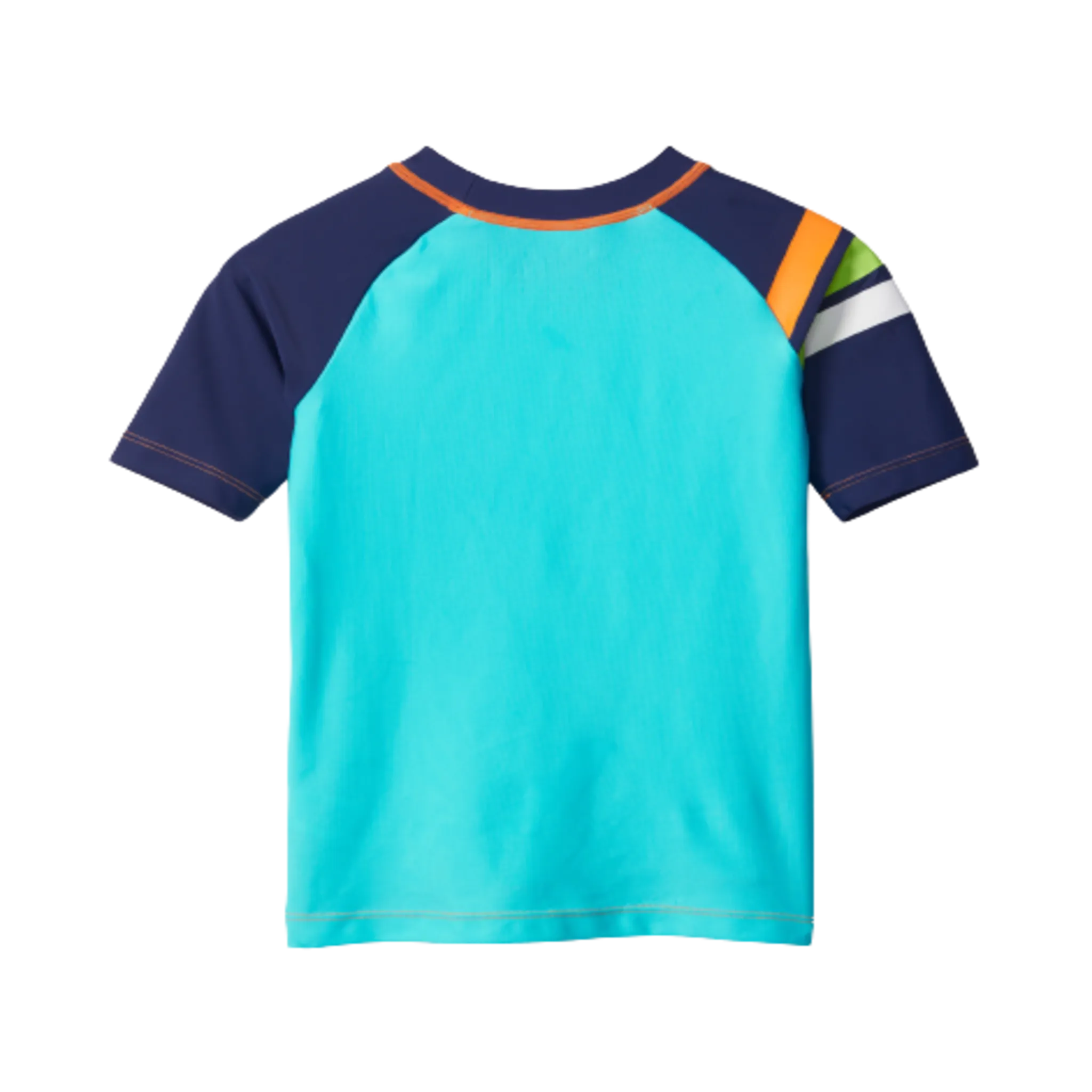 Hatley Turtle Stripes Short Sleeve Rashguard - Blue Curacao