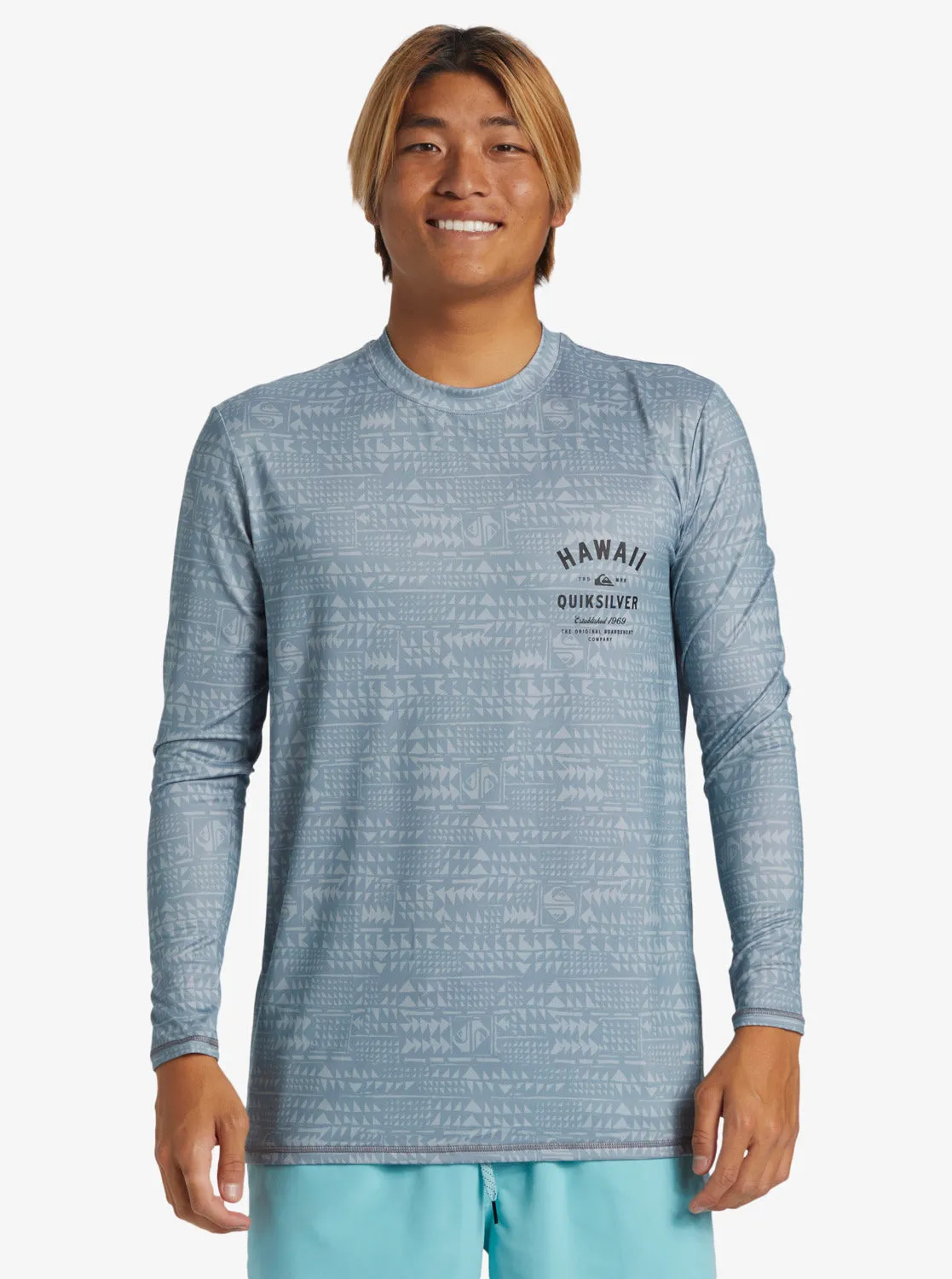 Hawaii Multiply Long Sleeve Surf Tee - Quarry