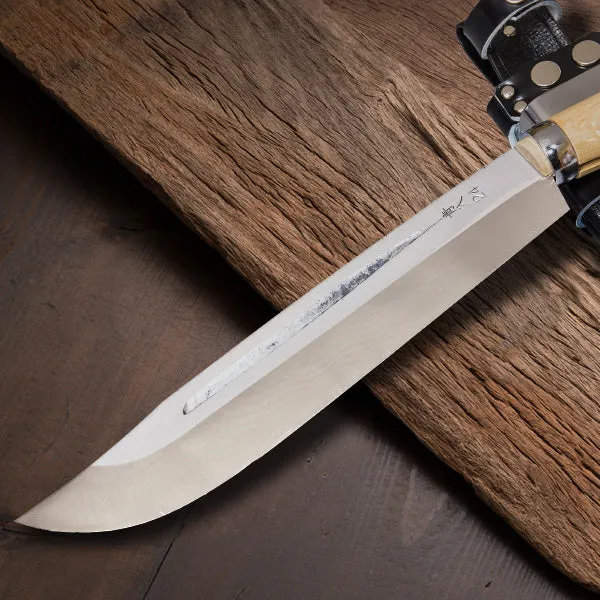 HONMAMON "AZUMASYUSAKU" Polished Hatchet / Machete Aogami Steel No. 2 single edge, 180mm~240mm For Right Hander