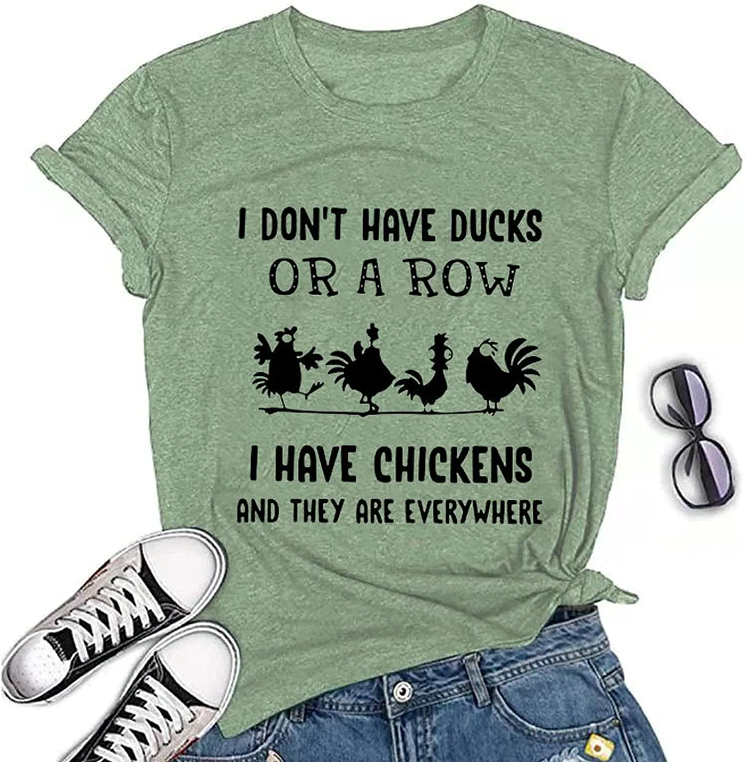 I Have Chickens and They are Everywhere T-Shirt for Women Graphic Shirt