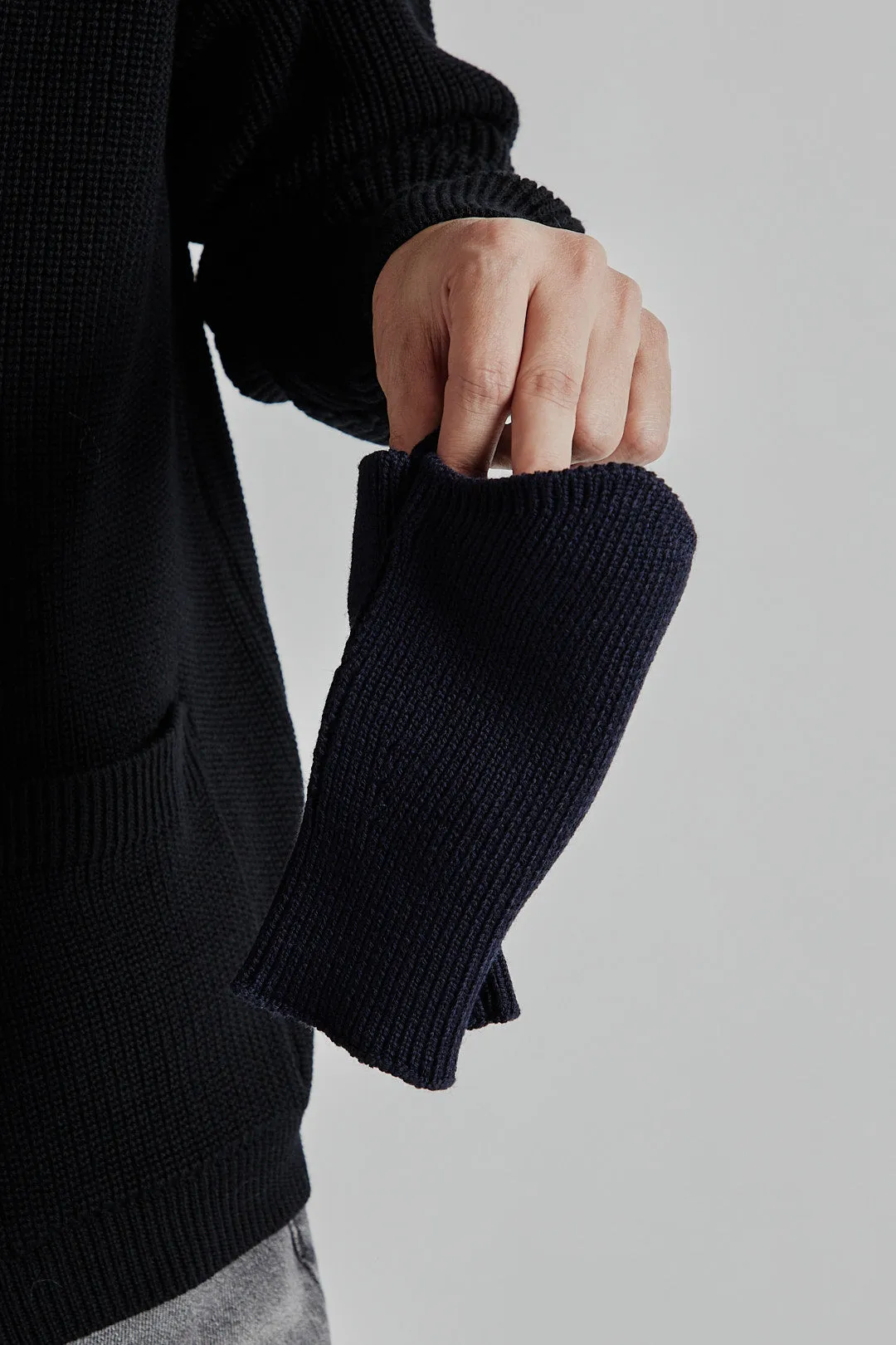 Solid Wool Hand Warmer - Navy