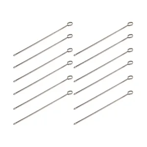 Stainless Steel Long Skewer w/ Oval Blade, 10", Pack of 12